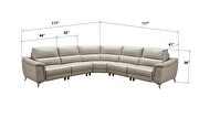 Taupe leather recliner sectional sofa in modern style by ESF additional picture 8