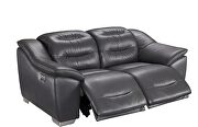 Dark gray charcoal leather electric recliner sofa by ESF additional picture 11