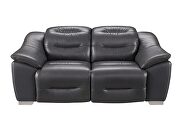 Dark gray charcoal leather electric recliner sofa by ESF additional picture 13