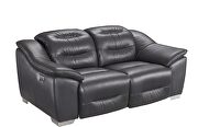 Dark gray charcoal leather electric recliner sofa by ESF additional picture 14