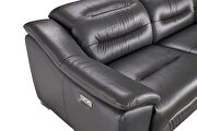 Dark gray charcoal leather electric recliner sofa by ESF additional picture 4