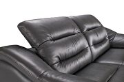Dark gray charcoal leather electric recliner sofa by ESF additional picture 8