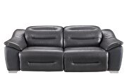Dark gray charcoal leather electric recliner sofa by ESF additional picture 9
