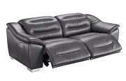 Dark gray charcoal leather electric recliner sofa by ESF additional picture 10