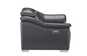 Dark gray charcoal leather electric recliner chair by ESF additional picture 4