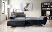 Contemporary stylish sleeper sectional in dark gray microfiber by Elegante Italia additional picture 2
