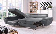 Gray chaise storage sectional w/ bed by Elegante Italia additional picture 2