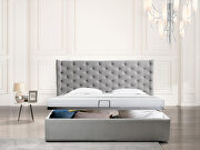 Stylish contemporary storage queen bed in gray microfiber by Elegante Italia additional picture 2
