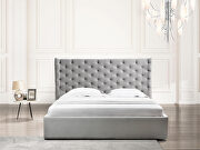 Stylish contemporary storage king bed in gray microfiber by Elegante Italia additional picture 2