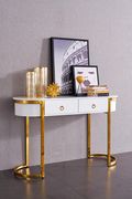 Marble top dining table w/ golden legs by ESF additional picture 2