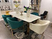 Marble top dining table w/ golden legs by ESF additional picture 11
