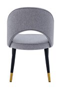 Gold tip / gray fabric contemporary dining chairs additional photo 2 of 6