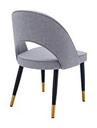 Gold tip / gray fabric contemporary dining chairs additional photo 3 of 6