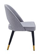 Gold tip / gray fabric contemporary dining chairs additional photo 4 of 6