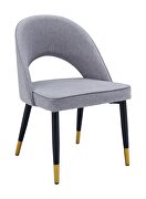 Gold tip / gray fabric contemporary dining chairs additional photo 5 of 6