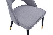 Gold tip / gray fabric contemporary dining chairs by ESF additional picture 7