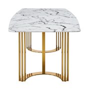 Gold marble top dining table in luxury style additional photo 3 of 6