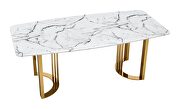 Gold marble top dining table in luxury style additional photo 4 of 6