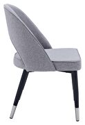 Gray modern dining chair w/ chrome leg tips additional photo 5 of 6