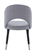 Gray modern dining chair w/ chrome leg tips by ESF additional picture 7