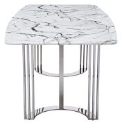 Silver legs marble top dining table in luxury style by ESF additional picture 3