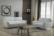 White leather contemporary living room sofa additional photo 2 of 5