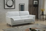White leather contemporary living room sofa additional photo 3 of 5