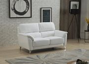 White leather contemporary living room sofa additional photo 4 of 5