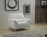 White leather contemporary living room sofa additional photo 5 of 5