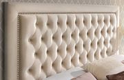 Ivory finish tufted hb bed w/ storage additional photo 3 of 5