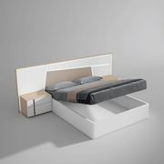 Matt white / natural oak wood modern platform bed by Garcia Sabate Spain additional picture 9