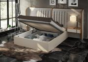 Spain-made natural wood / crema fabric contemporary bed additional photo 4 of 5