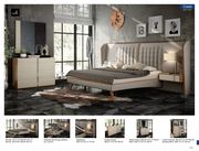 Spain-made natural wood / crema fabric contemporary king bed by Fenicia Spain additional picture 6