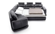 Salon-style full leather sectional sofa w/ bed by Galla Collezzione additional picture 2