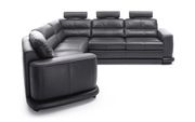 Salon-style full leather sectional sofa w/ bed additional photo 3 of 3