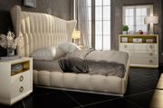 Sand beige eco leather headboard modern bed by Franco Spain additional picture 3