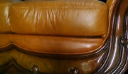 High-backs traditional brown leather couch by ESF additional picture 2
