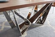 Wooden top / silver chrome base dining table by ESF additional picture 3