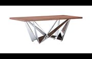 Wooden top / silver chrome base dining table by ESF additional picture 7
