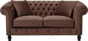 Fabric tufted back/rolled arms chocolate sofa by ESF additional picture 4