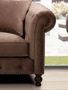 Fabric tufted back/rolled arms chocolate sofa by ESF additional picture 5