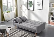 Gray retro modern style linen fabric sofa bed additional photo 2 of 7