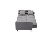 Gray retro modern style linen fabric sofa bed additional photo 5 of 7