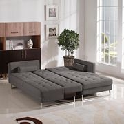 Gray fabric tufted sectional w/ sleeper by ESF additional picture 2