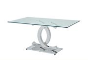 Rectangular glass / modern chrome base table by ESF additional picture 2