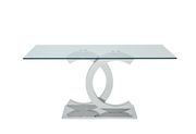 Rectangular glass / modern chrome base table by ESF additional picture 3