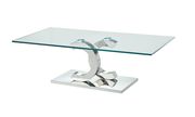 Modern chrome base / glass top coffee table by ESF additional picture 2