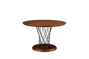 Casual style contemporary round table in natural wood finish by ESF additional picture 2