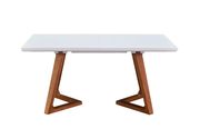 White glossy finish dining table w/ extensions additional photo 3 of 9