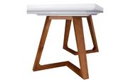 White glossy finish dining table w/ extensions additional photo 4 of 9